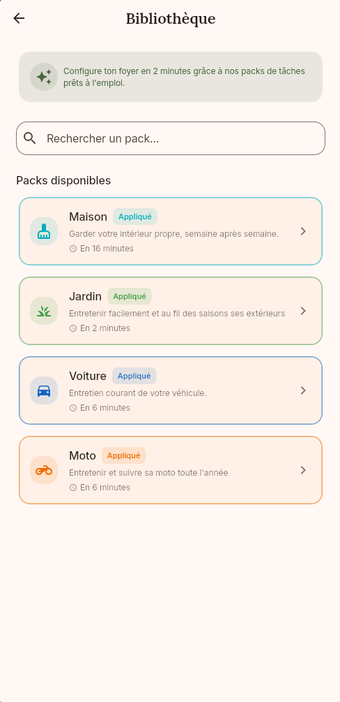 Bibliothèque de modèles de Flowta.